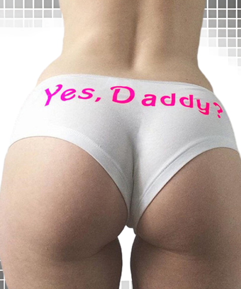 Women's Sexy Clothing, Letter Print Sexy Triangle Lingerie Panties, Nightout OOTD