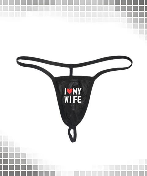 Men’s Sexy Letter Print Sheer Mesh Pearl String Low-Rise See-Through Thong, Nightout OOTD