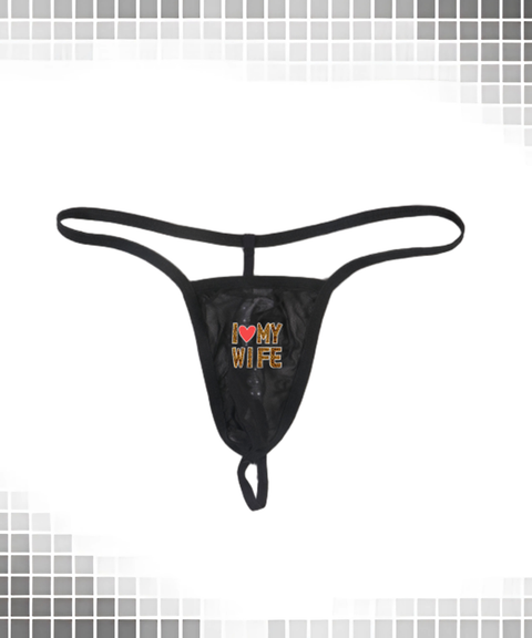Men’s Sexy Letter Print Sheer Mesh Pearl String Low-Rise See-Through Thong, Nightout OOTD