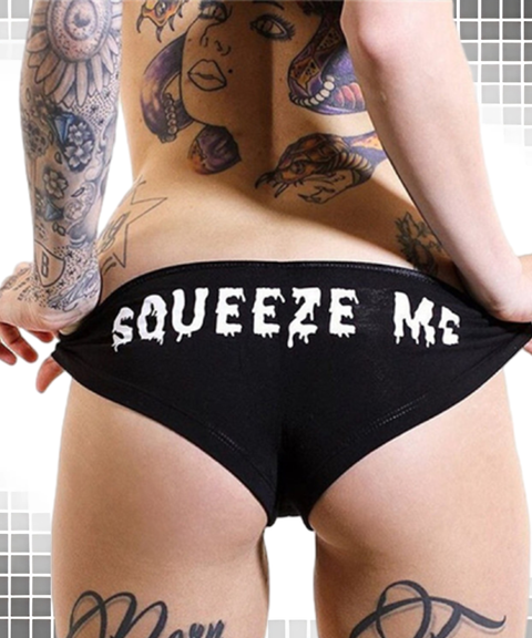 Women's Sexy Clothing, Letter Print Sexy Triangle Lingerie Panties, Nightout OOTD