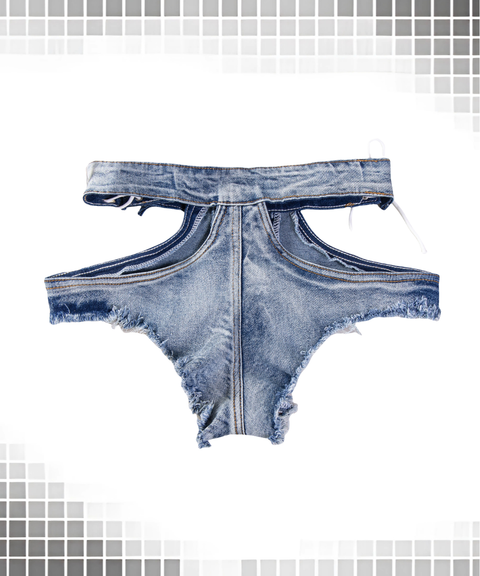 Women's Sexy Clothing, Sexy Cut-Out Lace-Up Frayed Denim Shorts, Nightout, OOTD