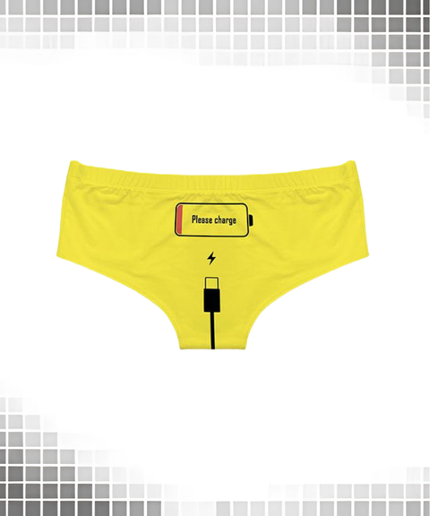 Women's Sexy Clothing, Battery Pattern Sexy Thong Shorts, Nightout, OOTD