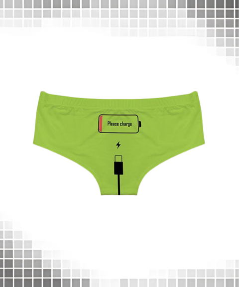 Women's Sexy Clothing, Battery Pattern Sexy Thong Shorts, Nightout, OOTD