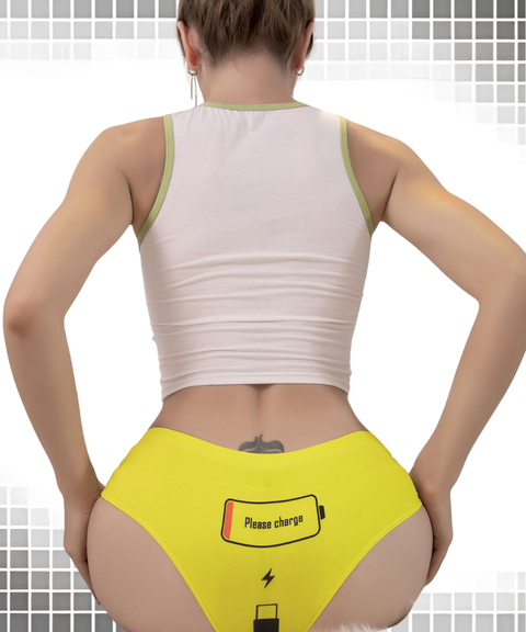 Women's Sexy Clothing, Battery Pattern Sexy Thong Shorts, Nightout, OOTD