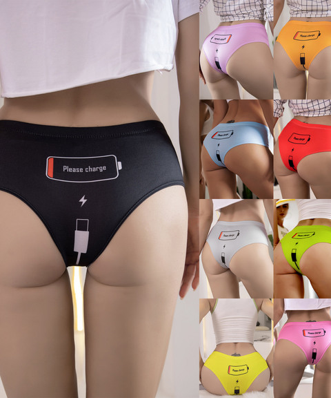 Women's Sexy Clothing, Battery Pattern Sexy Thong Shorts, Nightout, OOTD