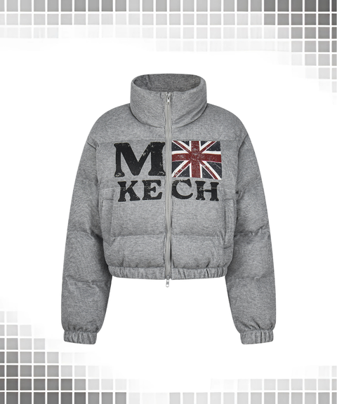 Flag Motif Quilted Puffer Jacket