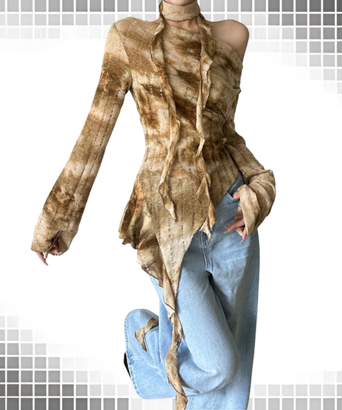 Off-Shoulder Long Sleeve Top