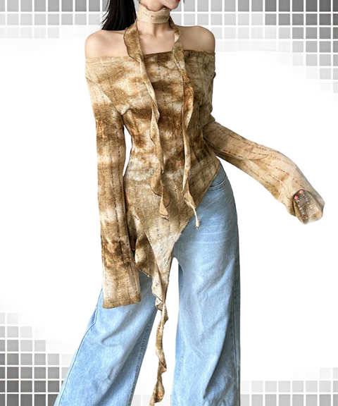 Off-Shoulder Long Sleeve Top