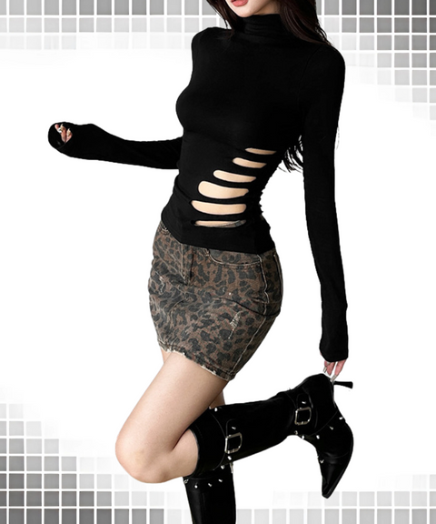 Hollow Long Sleeve Top