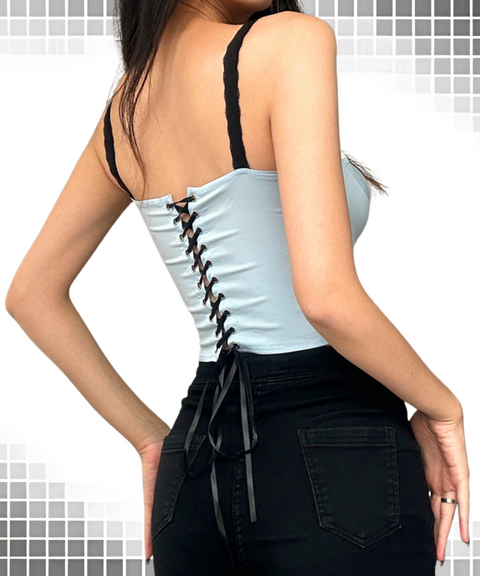 Lace-Up Bustier Camisole Top