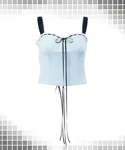 Lace-Up Bustier Camisole Top