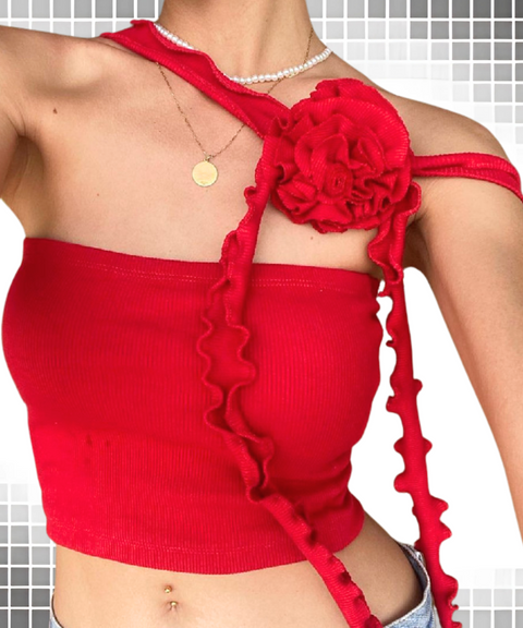Ribbon Halter Strap Vest