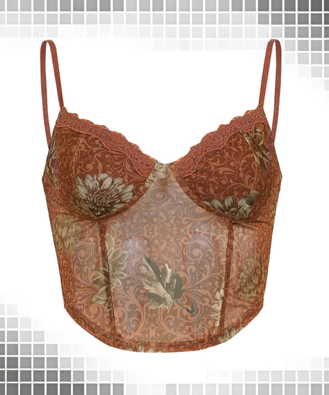 Mesh Tie Lace Camisole Top