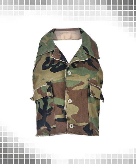 Camouflage Halter Tie Vest