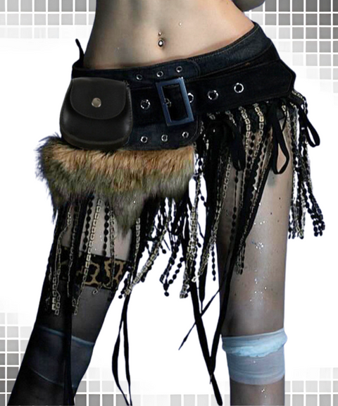 Patchwork Color-Block Statement Belt