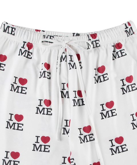Letter Print Wide-Leg Pants