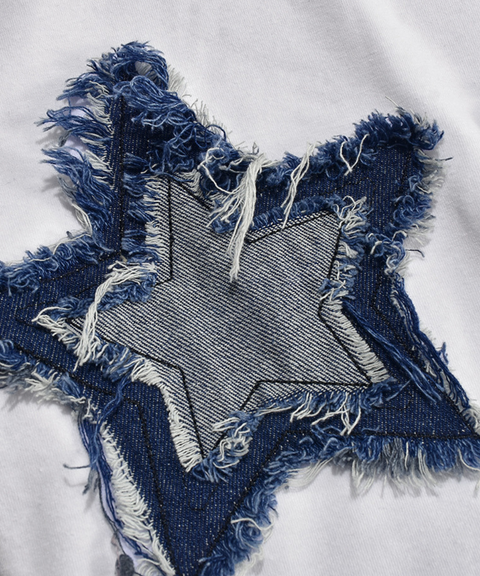 Patchwork Star Cropped T-Shirt