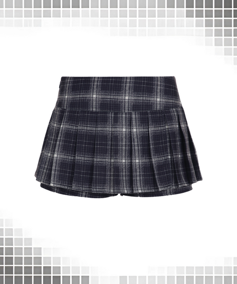 Plaid Low-Waist Bodycon Mini Skirt