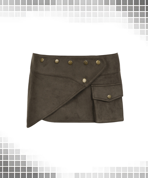 Metal Embellished Bodycon Mini Skirt