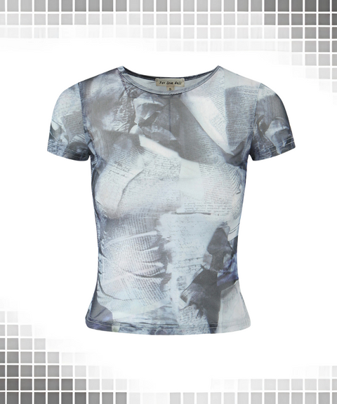 High-Stretch Mesh Printed T-Shirt