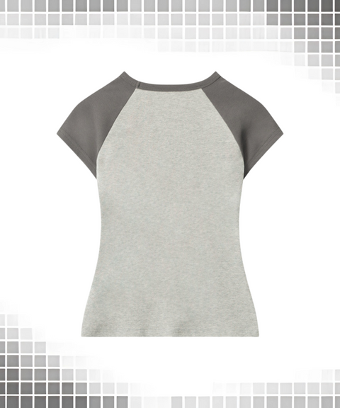 Cross Print Color-Block T-Shirt