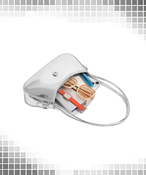 Glossy Single-Shoulder Underarm Bag