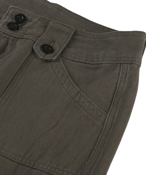 Irregular Large Pocket Straight-Leg Jeans