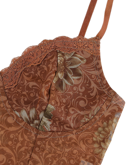 Mesh Tie Lace Camisole Top