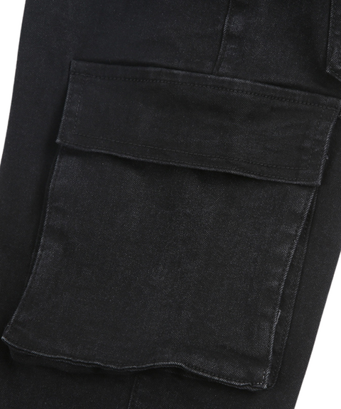 Metal Ring Denim Cargo Pants