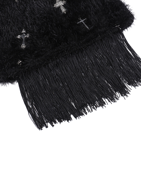Cross Fringed Mini Skirt