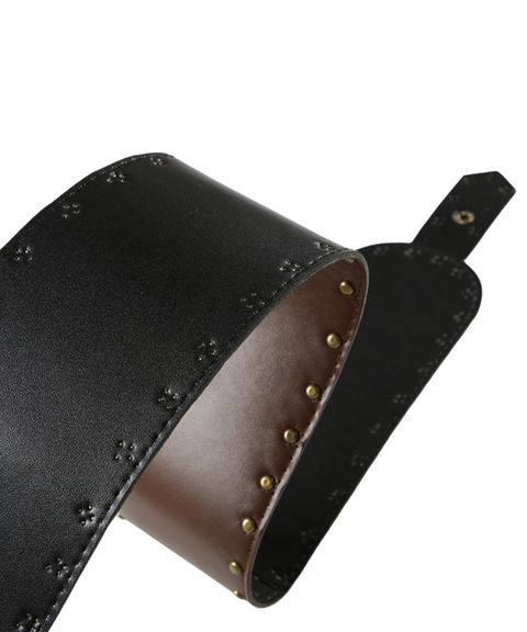 Leopard Patchwork Wide-Belt Stacked Layer Belt