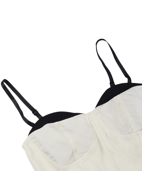 Color-Block Waist Cinched Camisole Top