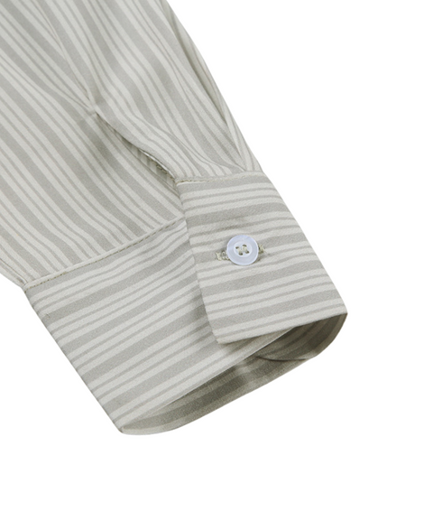 Striped Long Sleeve Collared Shirt