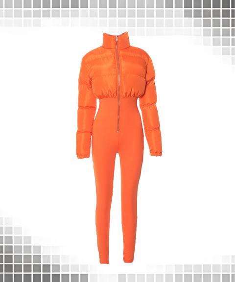 Extra Thick Zipper Padded Jumpsuit