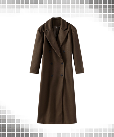 Elegant lapel long coat