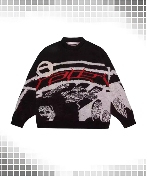 Street Style Graphic Crew Neck Sweater