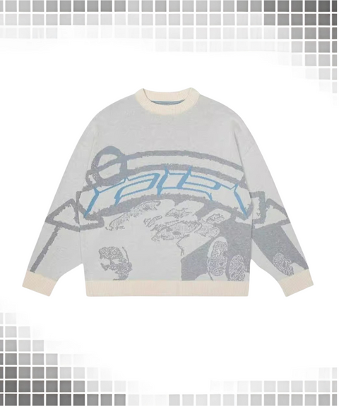 Street Style Graphic Crew Neck Sweater