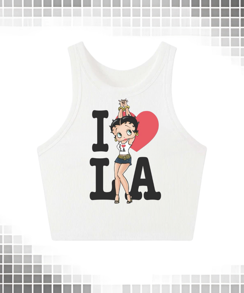 I love LA printed vest & crew neck sweatshirt & off-shoulder sweatshirt