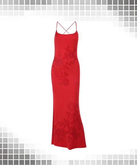 Elegant Slim Fit Rhinestone Slip Dress