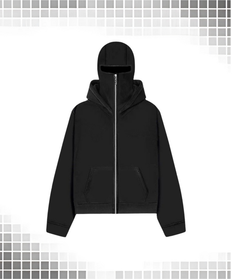 Hooded zip-up sweatshirt jacket