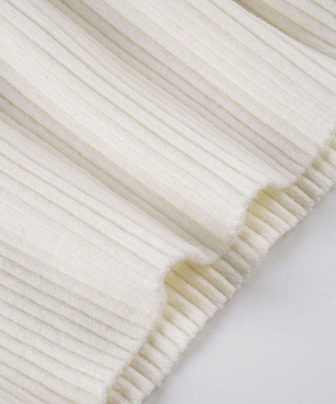 Boat neck wool top & wool skirt two-piece set