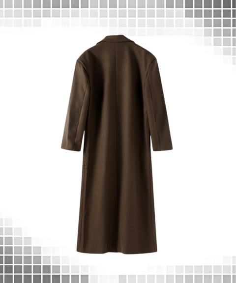Elegant lapel long coat
