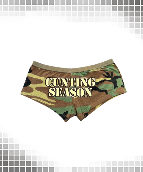 Camouflage Letter Printed Top And Shorts Cunting Season