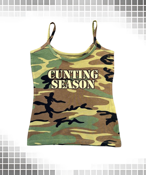 Camouflage Letter Printed Top And Shorts Cunting Season