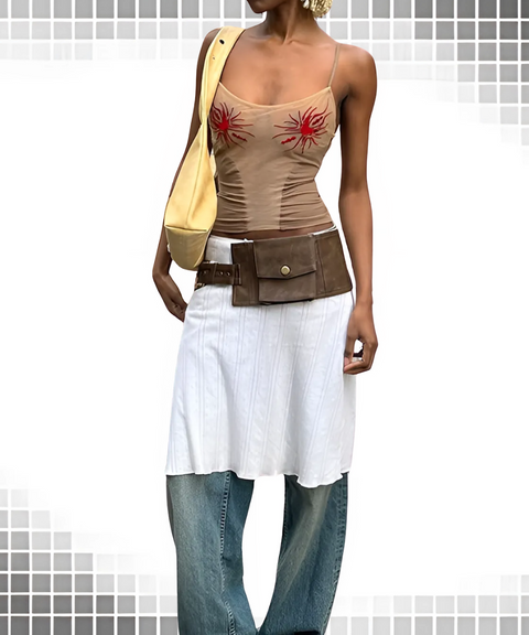 Strappy Printed Crop Vest