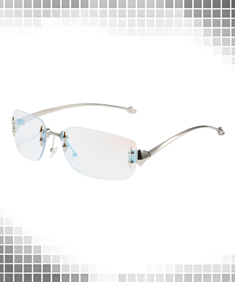 Frameless Studded UV-Protection Fashion Sunglasses
