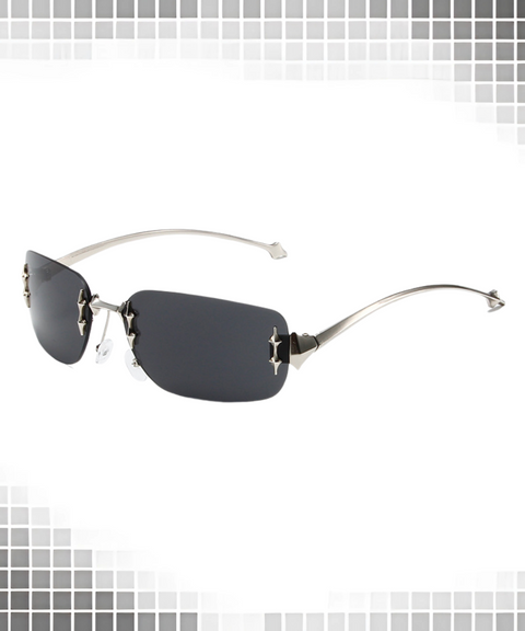 Frameless Studded UV-Protection Fashion Sunglasses