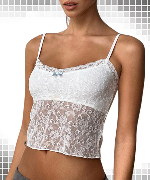 Lace Suspender Vest