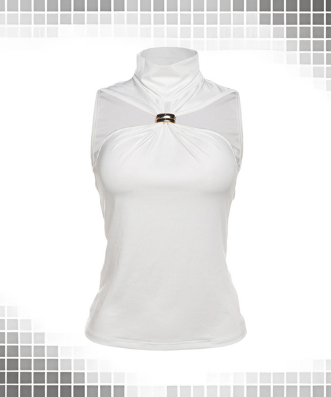 Solid Half-high Collar Sleeveless Vest