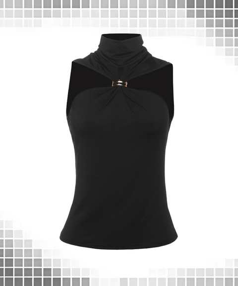 Solid Half-high Collar Sleeveless Vest
